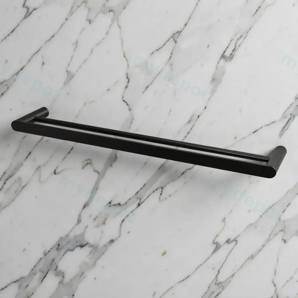 Esperia Matte Black Double Towel Rail 600mm