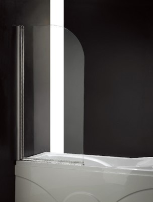 Frameless Over Bath Shower Screen Swing Pivot Panel 775*1420mm Tempered Glass(Chrome)