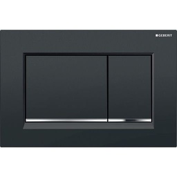[50217] Geberit Sigma30 Black Plate With Chrome Trim