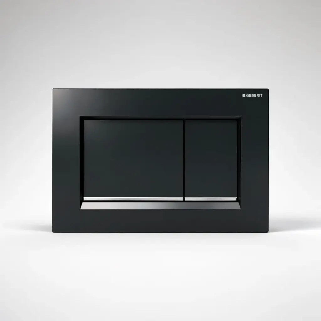 Geberit Sigma30 Black Plate With Chrome Trim