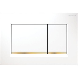 [50216] Geberit Sigma30 White Plate With Gold Trim