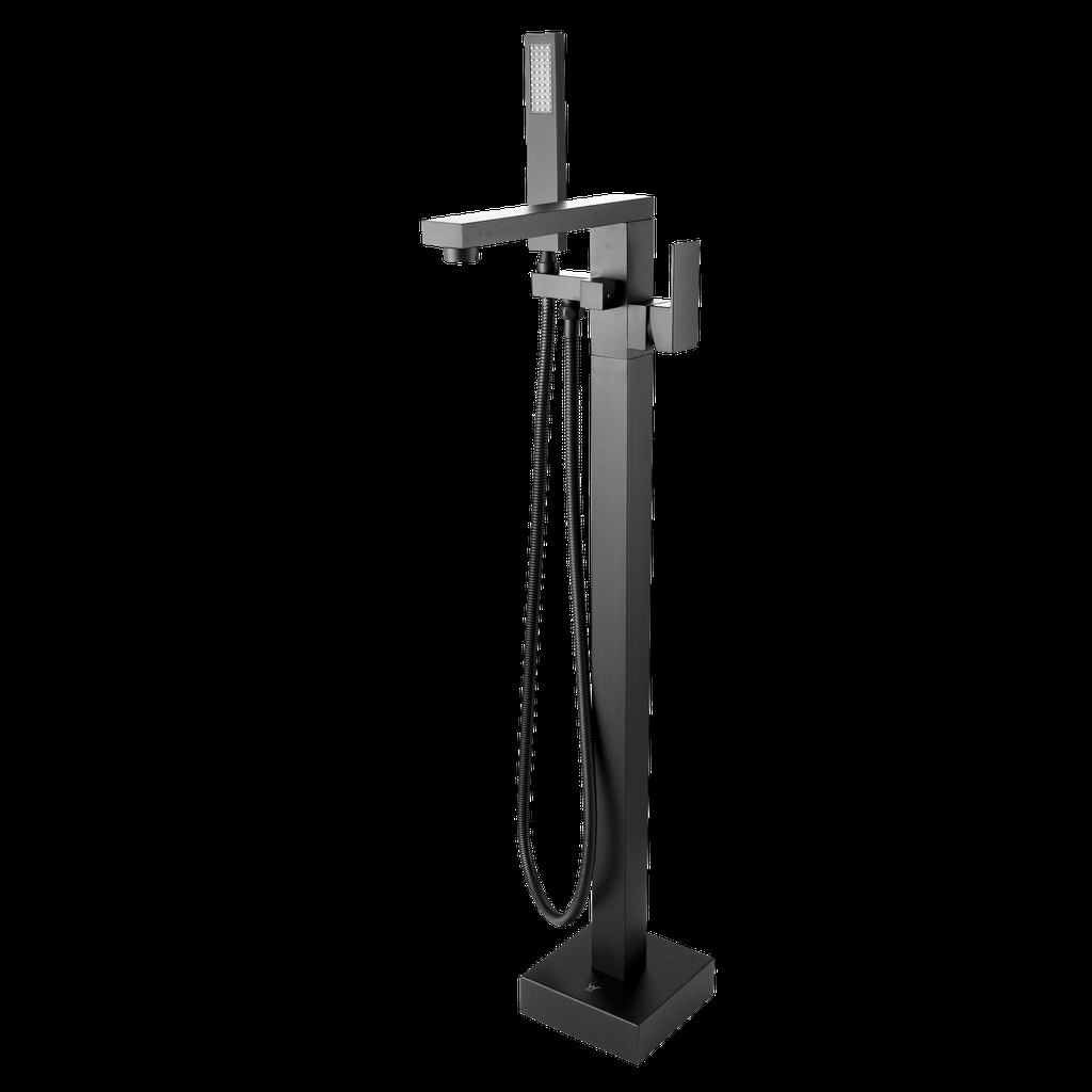 [40250] Gun Metal Grey Freestanding Bath Mixer With Handheld Shower