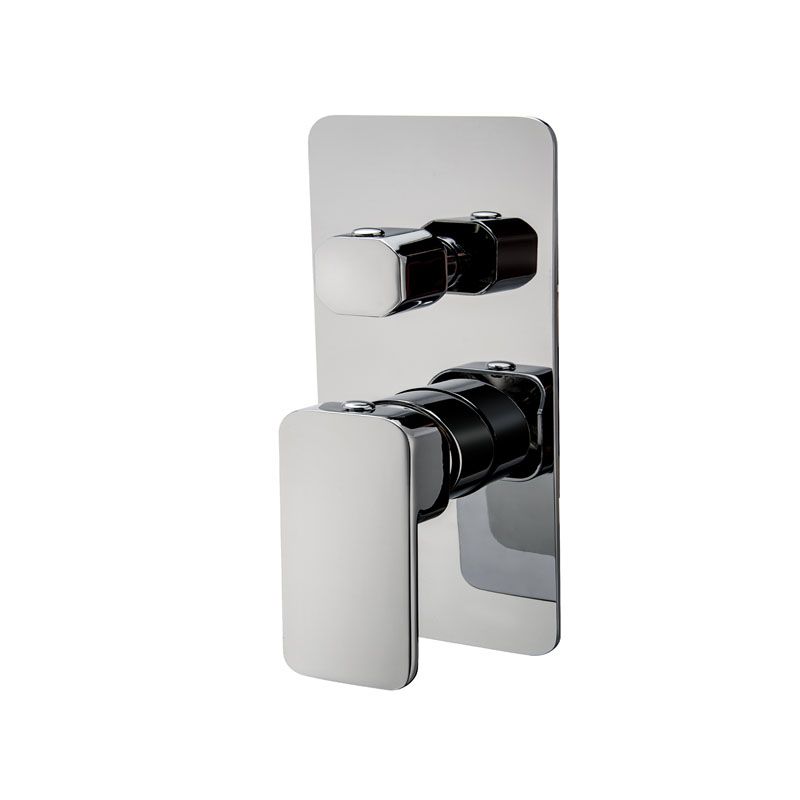 Ivano Solid Brass Chrome Bath/Shower Wall Mixer with Diverter Wall Mounted