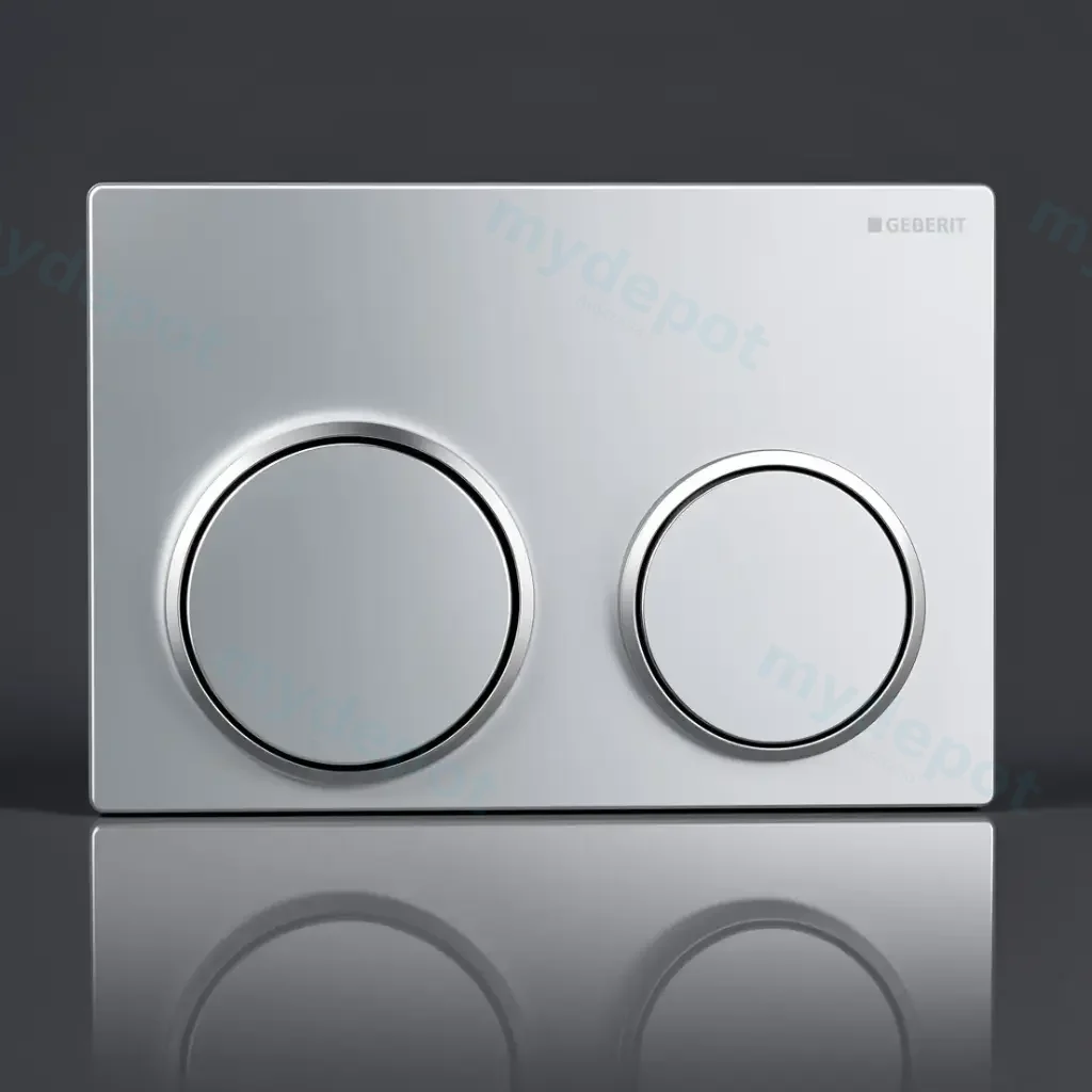 [50200] Kappa 21 Dual Flush/Access Plate (ABS) Bright Chrome Plate And Buttons With Bright Chrome Rings