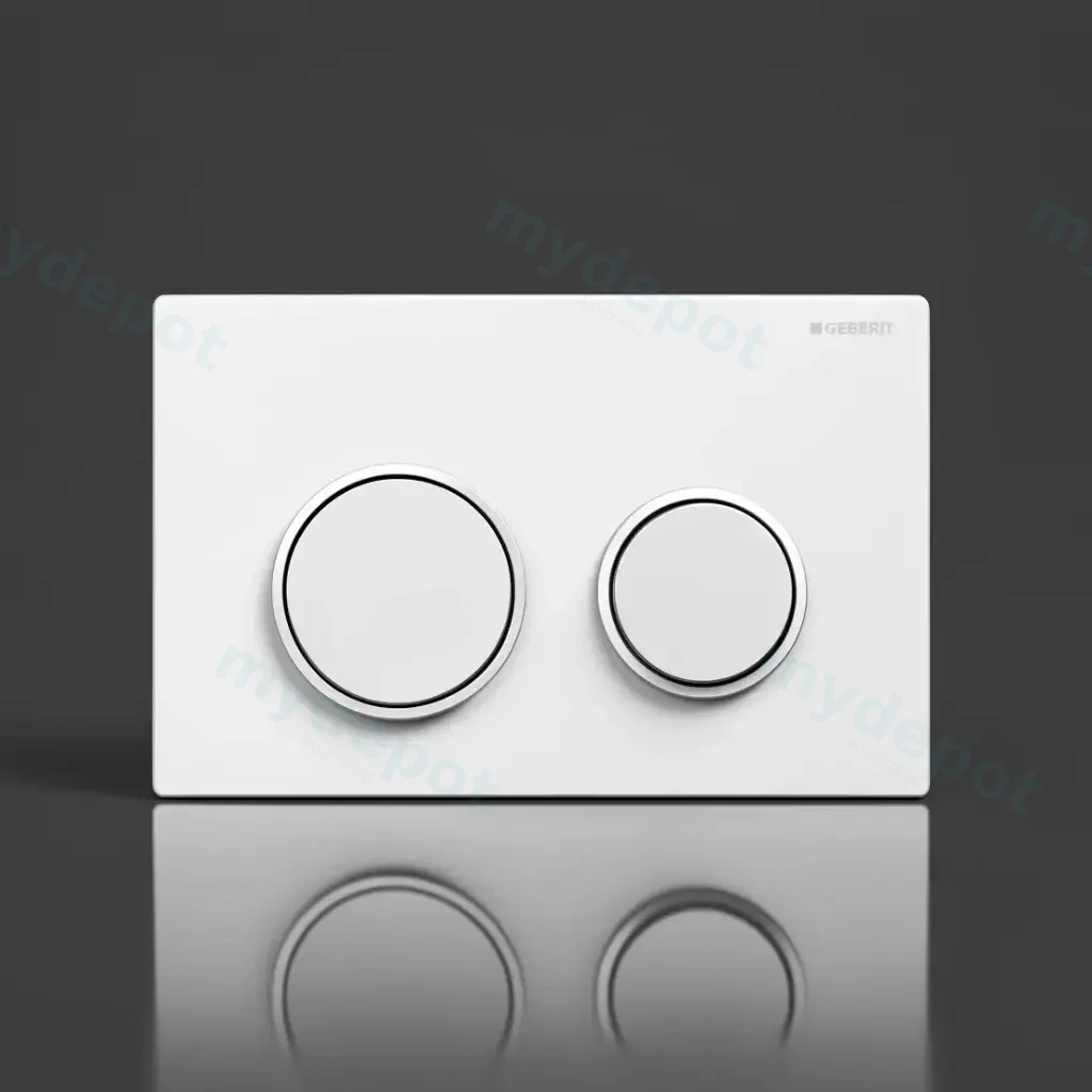 [50201] Kappa21 Dual Flush Button White Plate With Chrome Trim