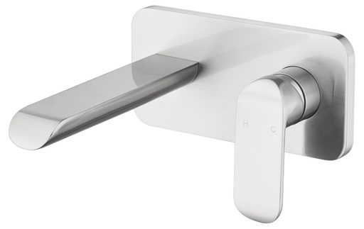 Kara Brushed Nickel Wall Basin Mixer Lead Free