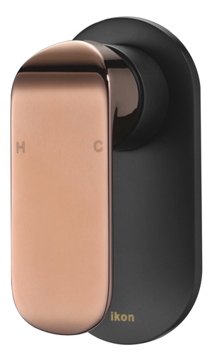 Kara Wall Mixer(Black & Rose Gold Handle)