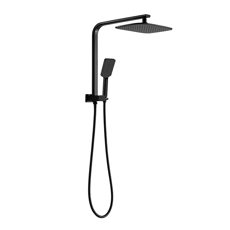 Kasten Matte Black 3 Spray Hand Shower With Overhead Rain Shower Half Rail