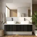 1500mm Kiama Bottega Oak Two Drawers Curved Wall Hung Vanity Cabinet Only