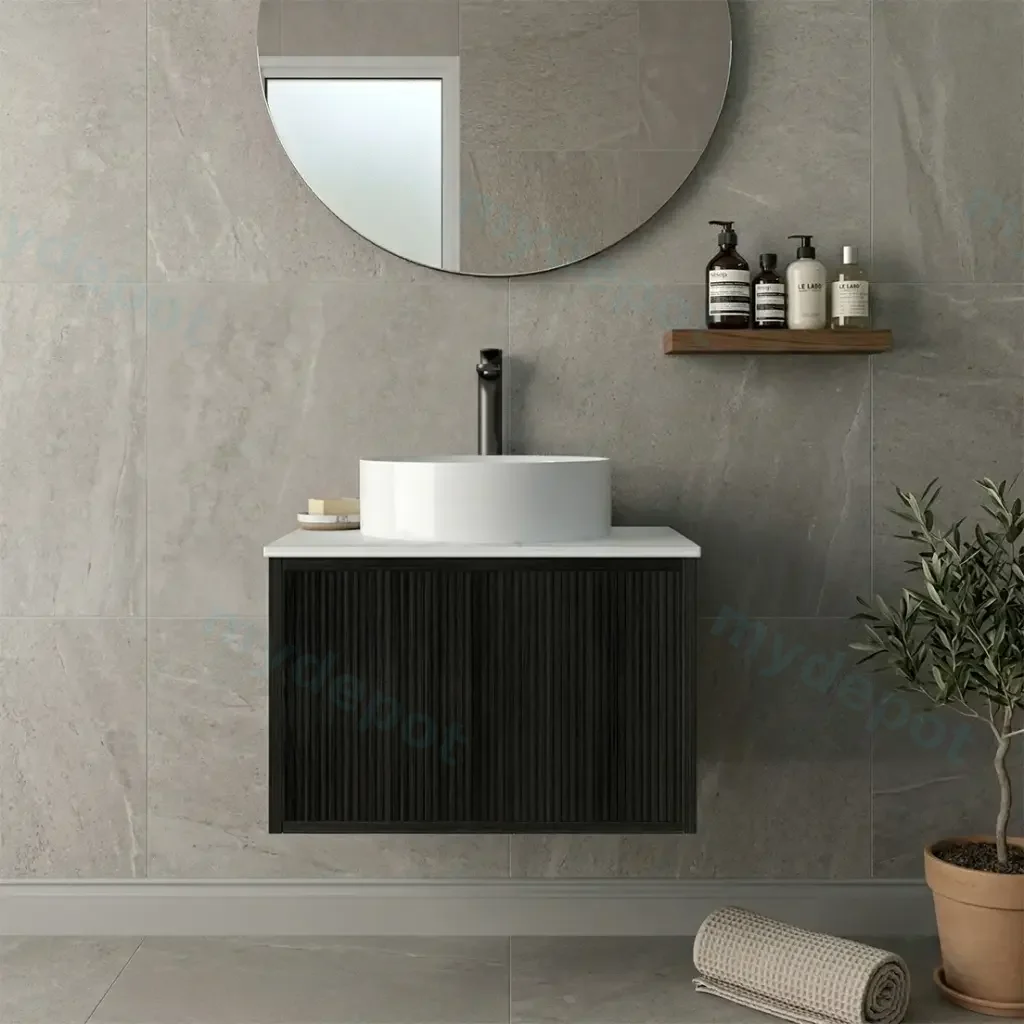 [93317/K65W-BO] Kiama 600mm Bottega Oak One Drawer Wall Hung Vanity Cabinet Only