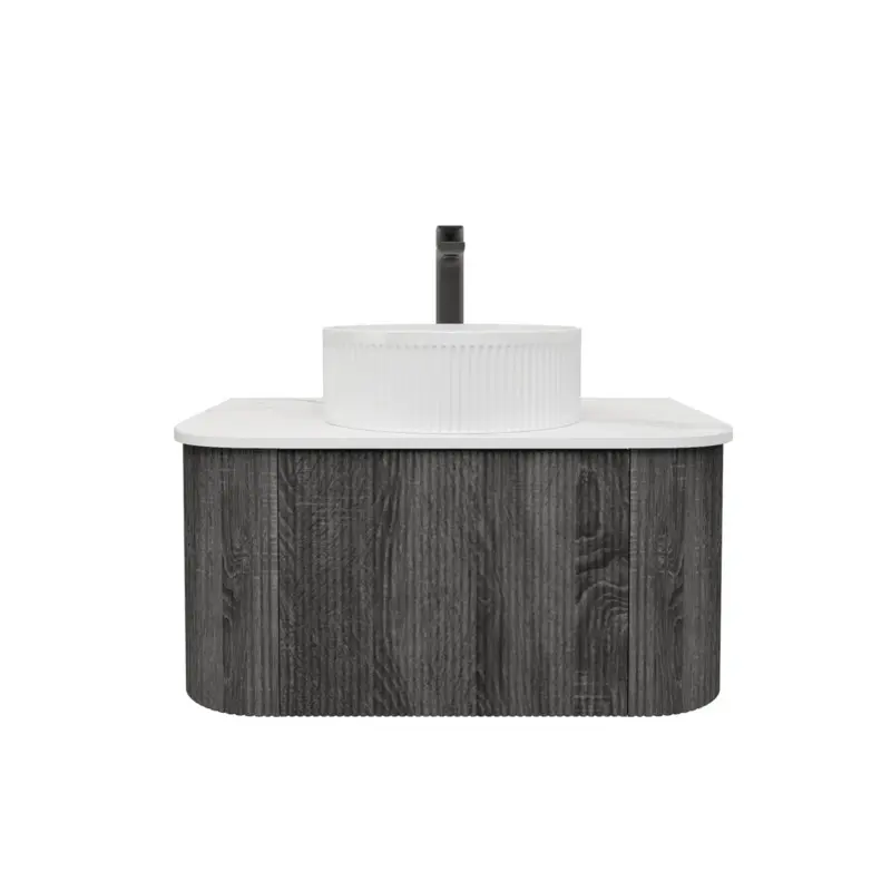 [93395/KC75W-DG] Kiama 738Lx493Dx347Hmm Dark Grey 1/DW Curved Wall Hung Vanity