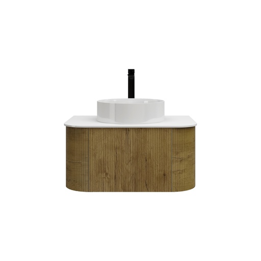 Kiama 738Lx493Dx347Hmm Prime Oak 1/DW Curved Wall Hung Vanity