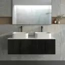 Kiama Slim 1200mm Bottega Oak One Left Drawer One Right Door Narrow Wall Hung Vanity Cabinet Only