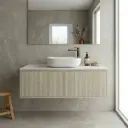 Kiama Slim 1200mm Coastal Oak One Right Drawer One Left Door Narrow Wall Hung Vanity Cabinet Only