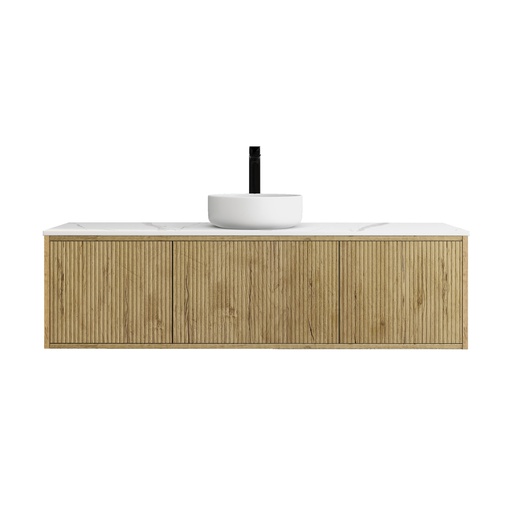 [93285/K1539W-PO] Kiama Slim 1490Lx386Dx380Hmm Prime Oak 2S/DW 1M/DR Narrow Wall Hung Vanity