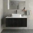 Kiama Slim 900mm Bottega Oak One Left Drawer One Right Door Narrow Wall Hung Vanity Cabinet Only