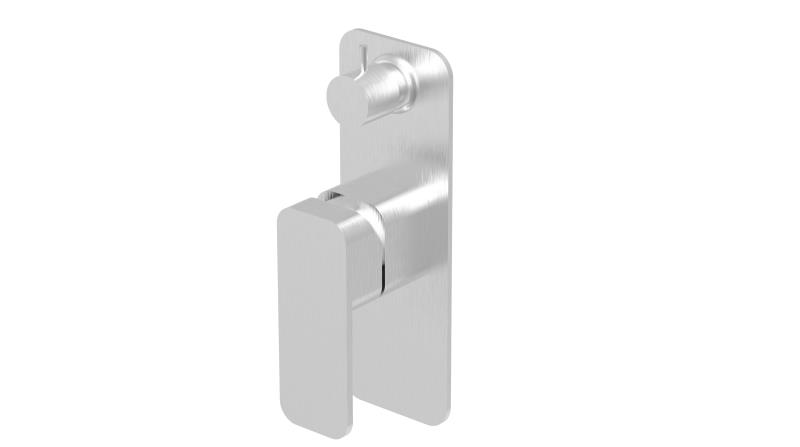 Kompakt Eckig Divertor Brushed Nickel Mixer