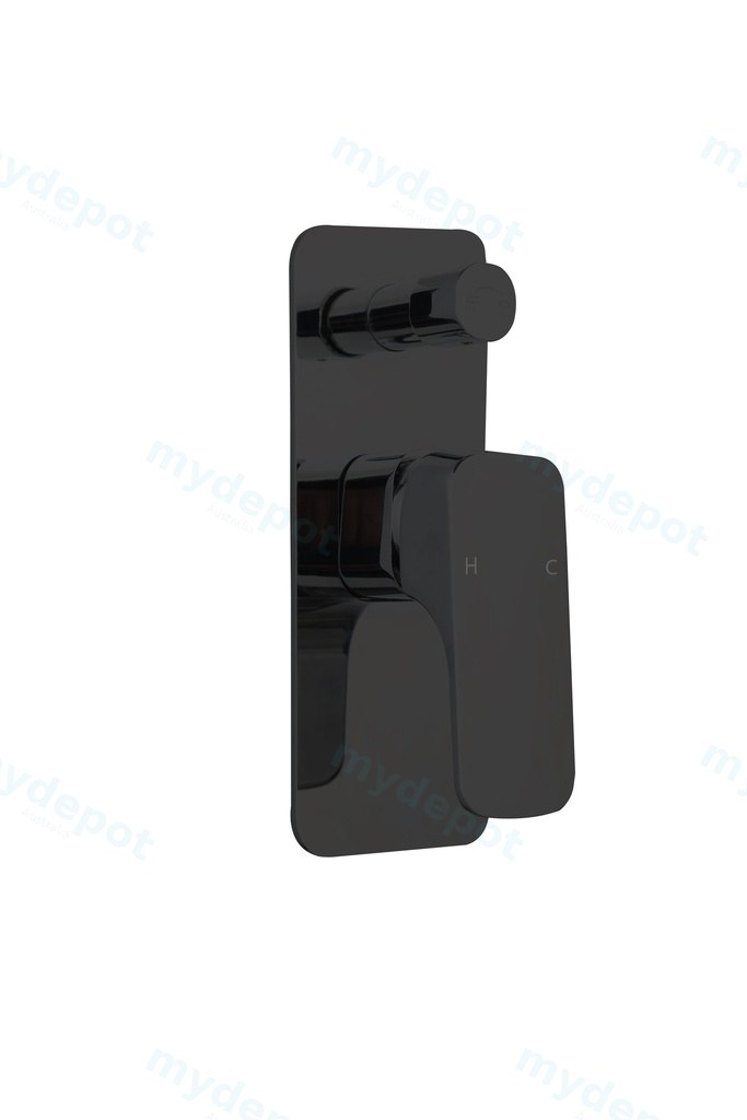 Kompakt Eckig Divertor Matte Black Mixer