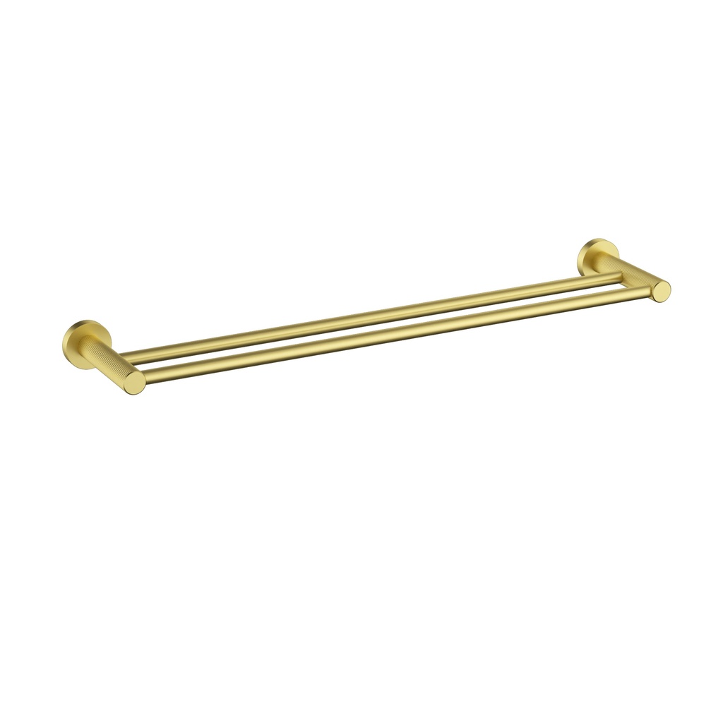 Linie Double Towel Rail 600mm Brushed Gold