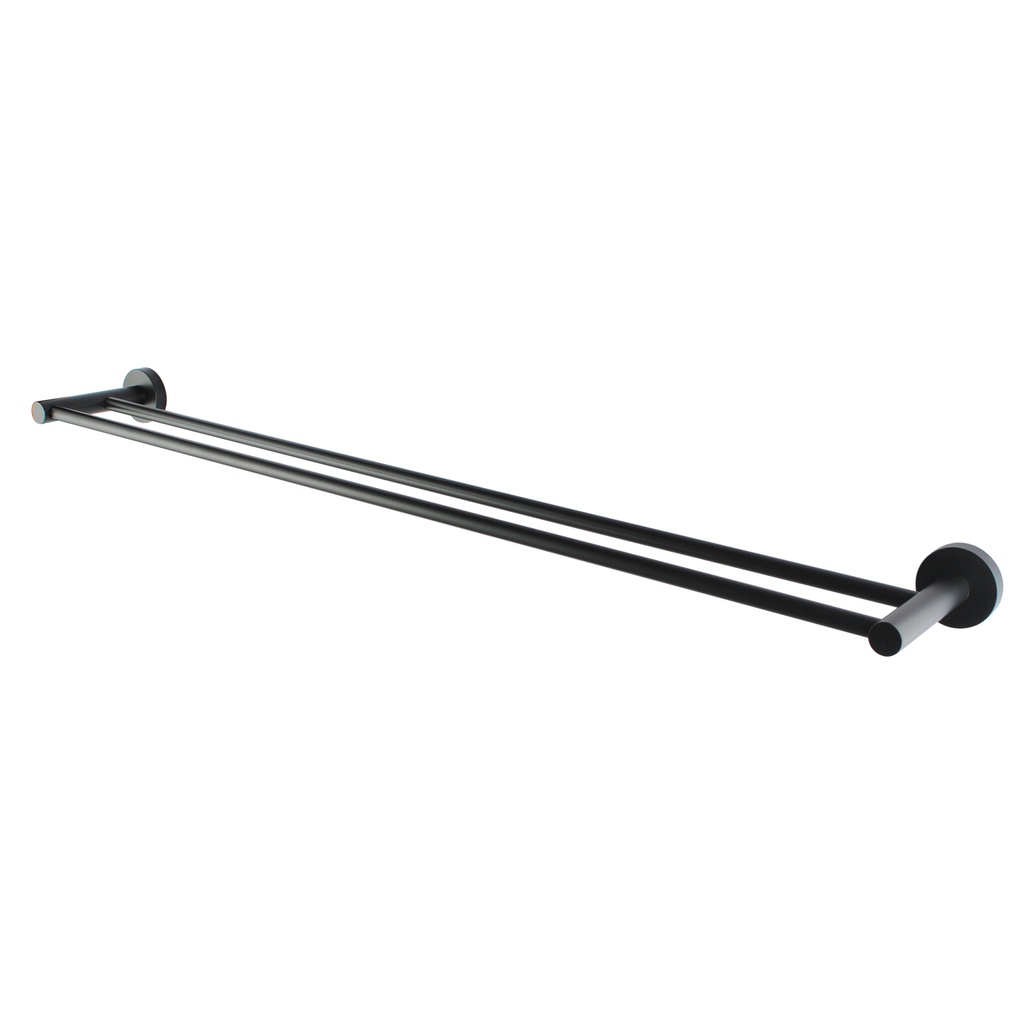 [40190] Lucid Pin Round Black Double Towel Rack Rail 750mm