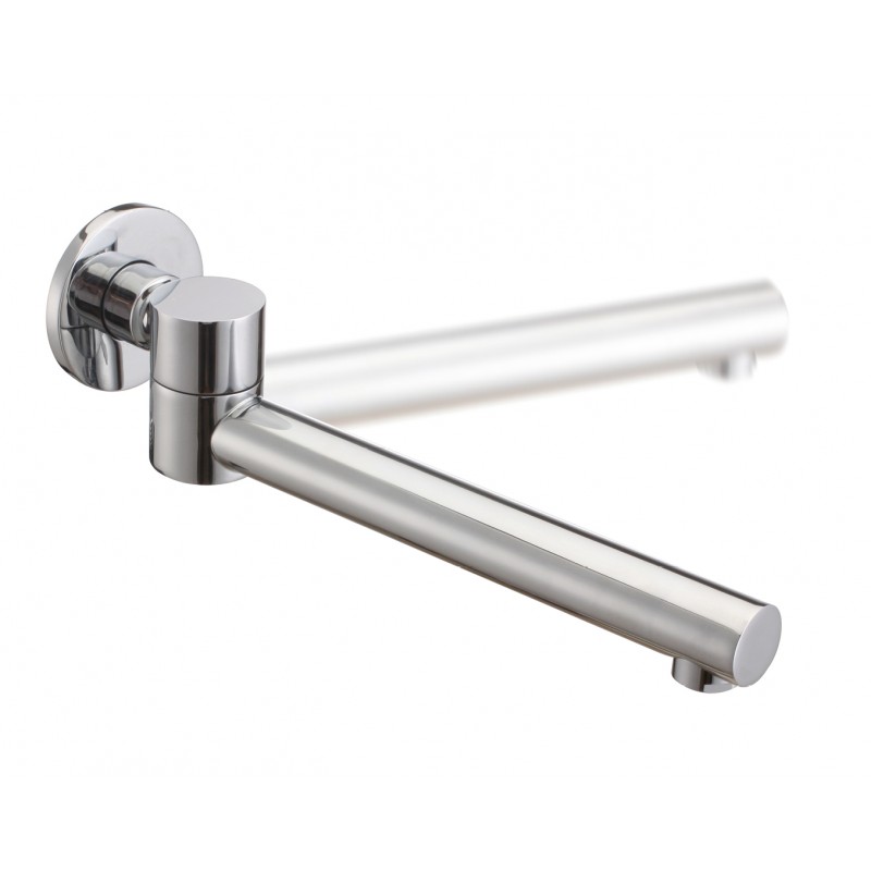 Lucid Pin Round Chrome Bathtub/Basin Swivel Wall Spout