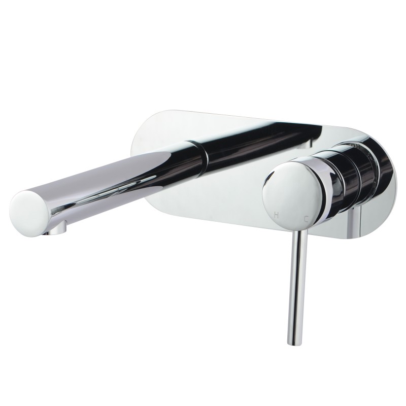 [40170] Lucid Pin Round Chrome Bathtub/Basin Wall Mixer With Spout