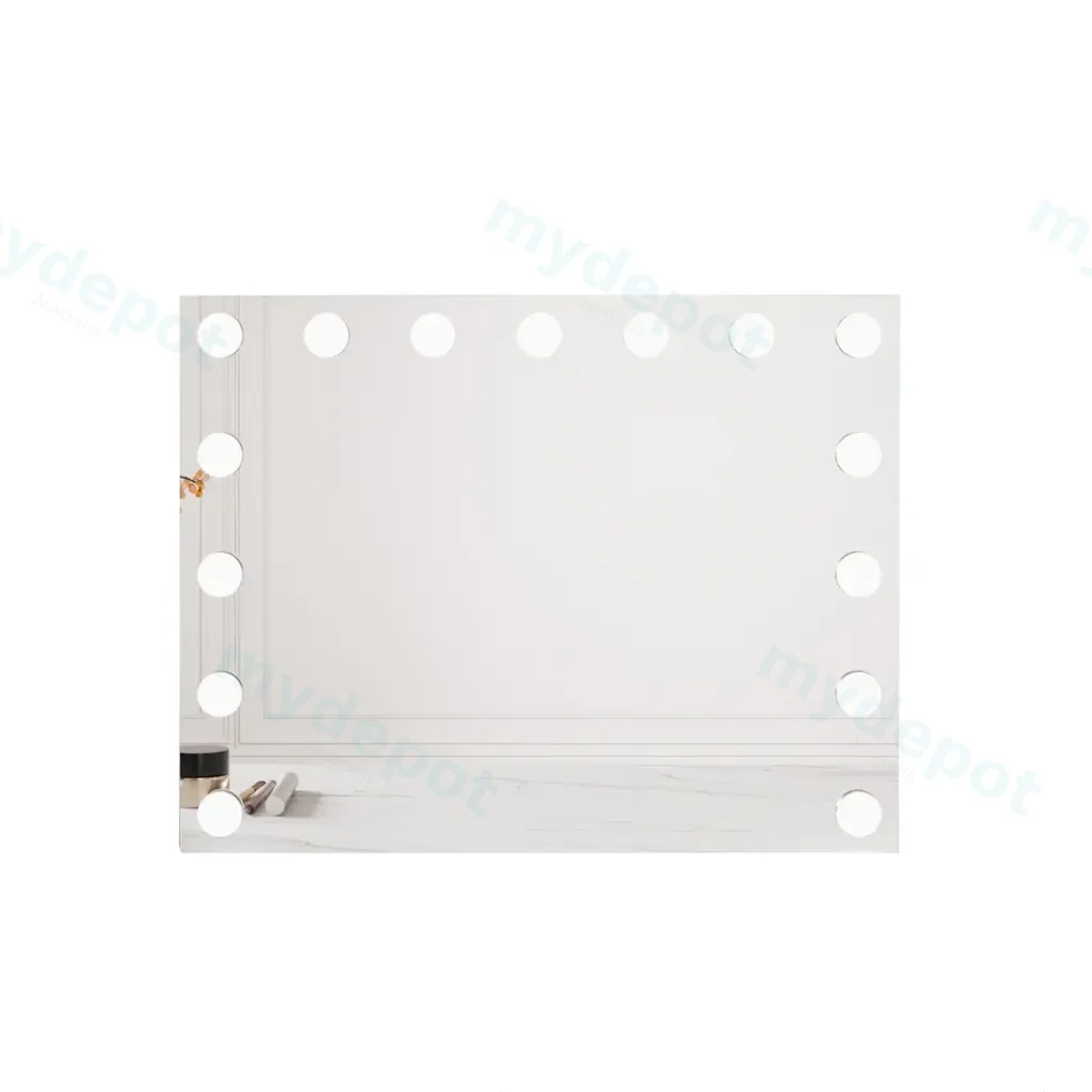 Luna Series 580x450mm Matt Black LED Make Up Mirror