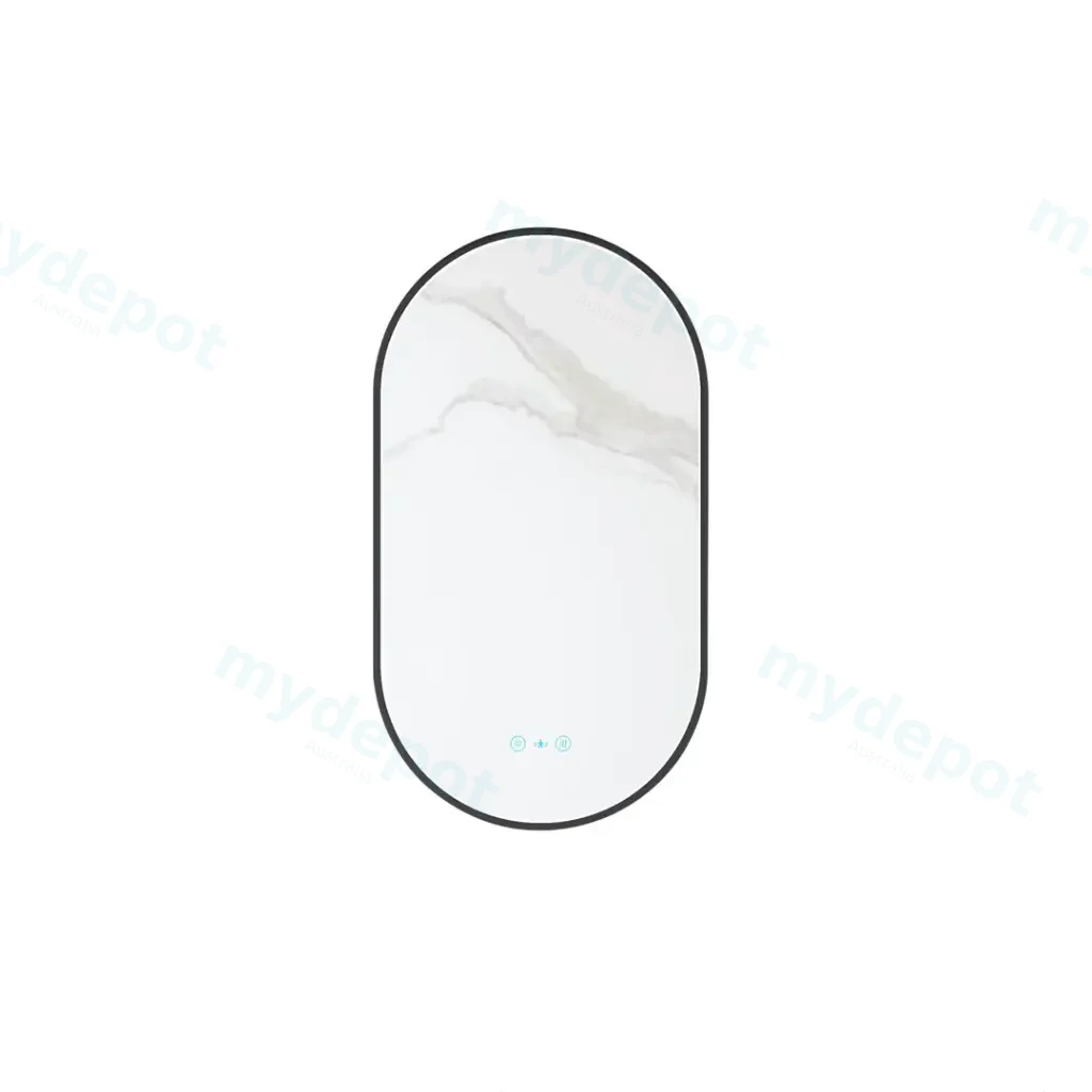 [50626] Maia Series 500x900x45mm Matt Black Oval LED Mirror