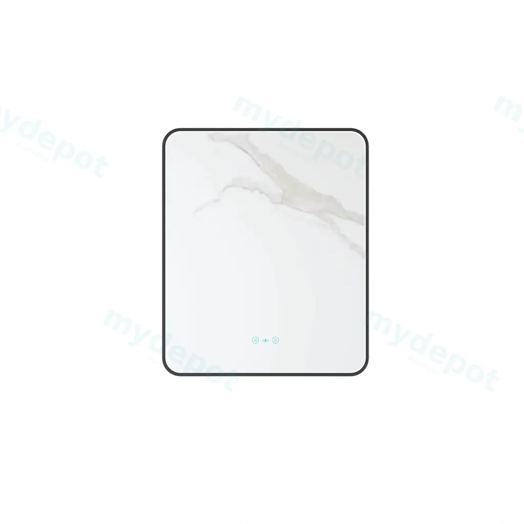 Maia Series 600x750x45mm Matt Black Sqaure LED Mirror