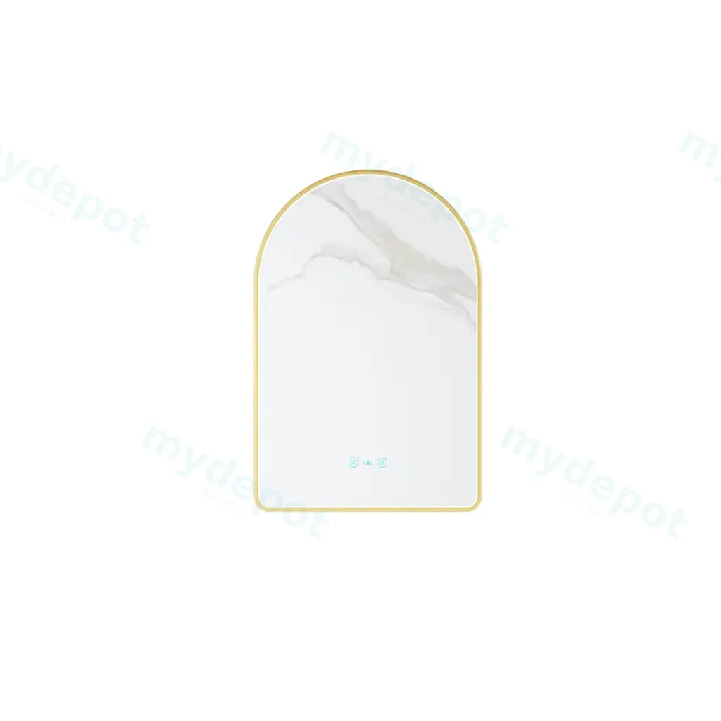 [50627] Maia Series 600x900x45mm Brushed Gold Arch LED Mirror