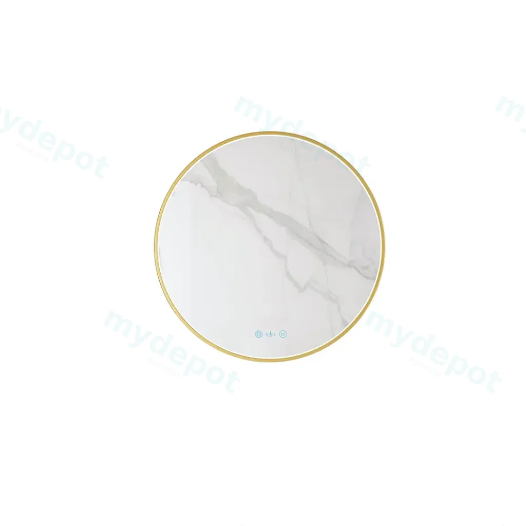 [50619] Maia Series 750x750x45mm Brushed Gold Round LED Mirror