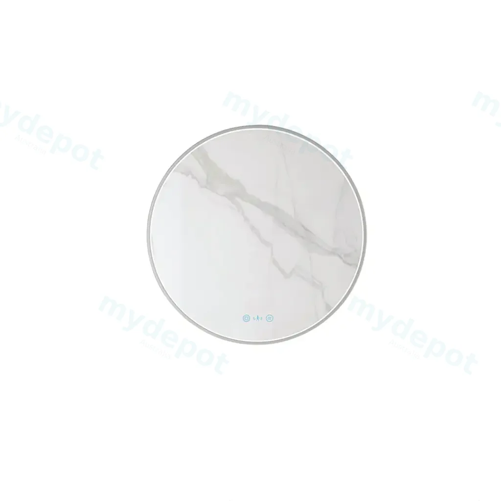 Maia Series 750x750x45mm Gun Metal Round LED Mirror