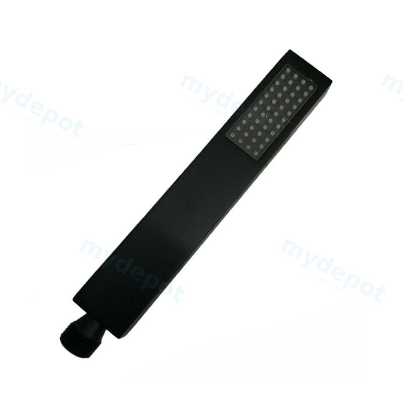 [40309] Matte Black Brass Square Handheld Shower Spray Head