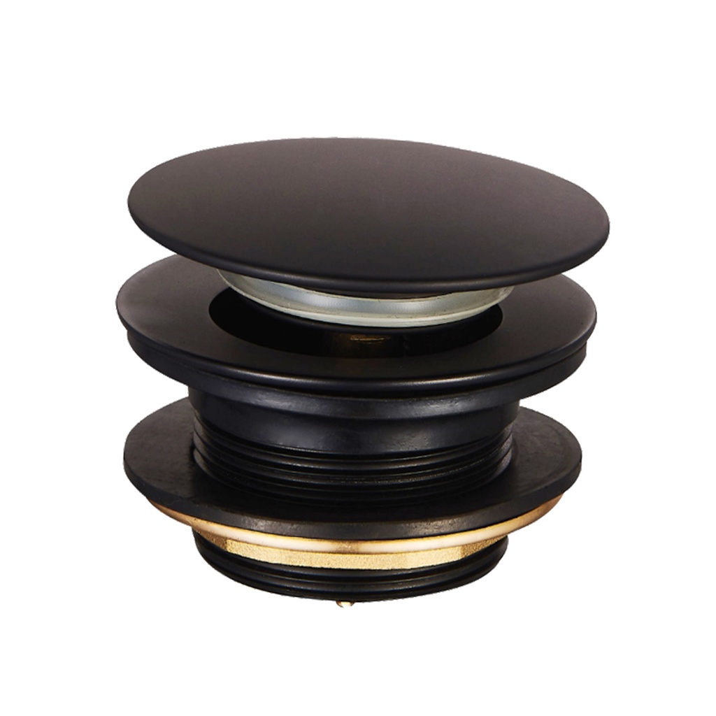 Matte Black Mushroom Solid Brass 40mm Bathtub Pop Up Waste Plug Non Overflow