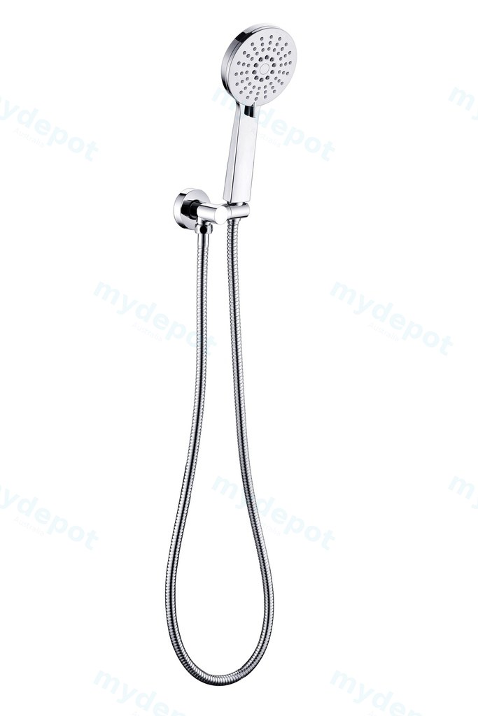 Maya Round Brass Hand Shower On Wall Bracket(Chrome)
