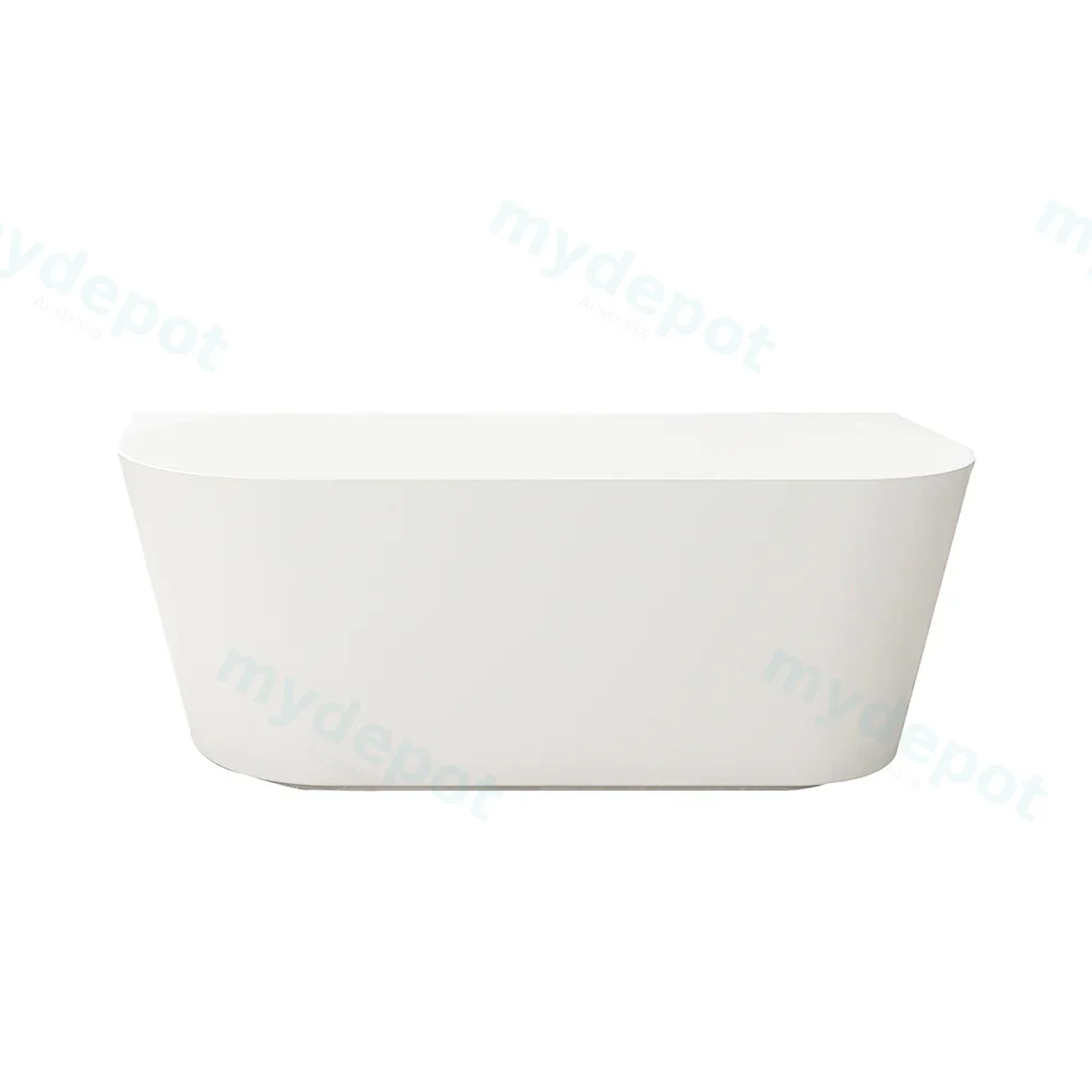[50786] Musen Matt White Back-To-Wall Round Bathtub (1500*750*580mm) Thin Edge Wthout Overflow