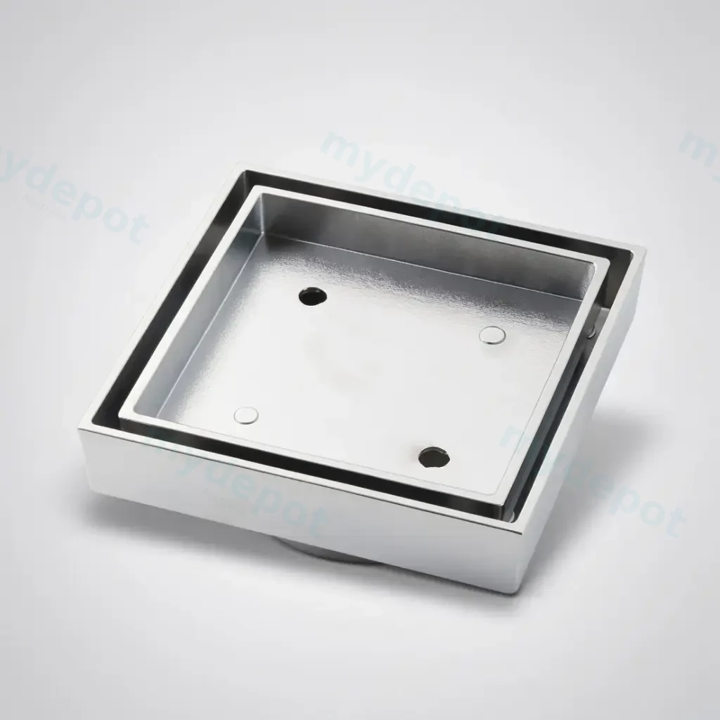 [70051/GD115.CH] Nana 115x115mm Brass Chrome Smart Tile Insert Floor Waste Shower Grate Drain