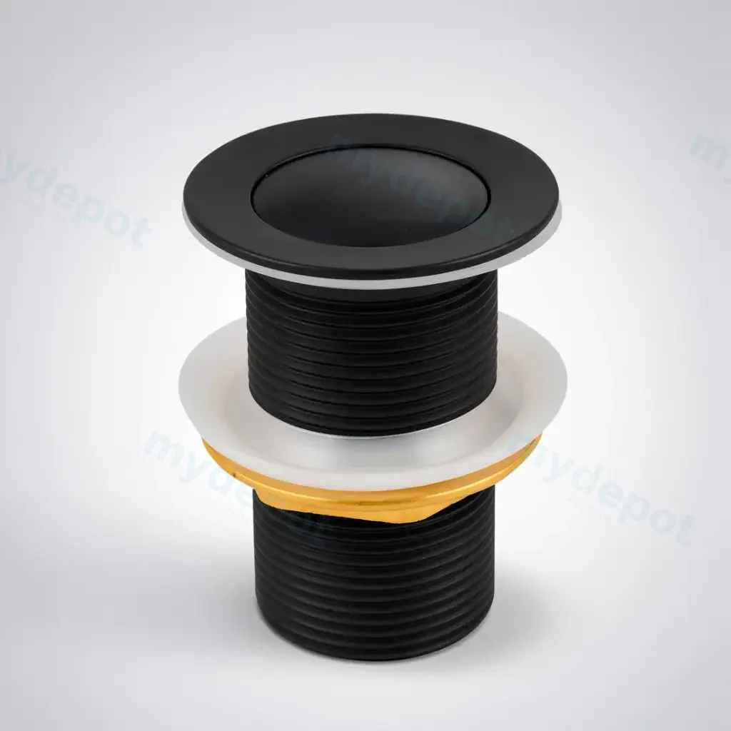 [70029/PW32B-NF] Nana Black Pop Up Waste Non Overflow Solid Brass Plug Waste