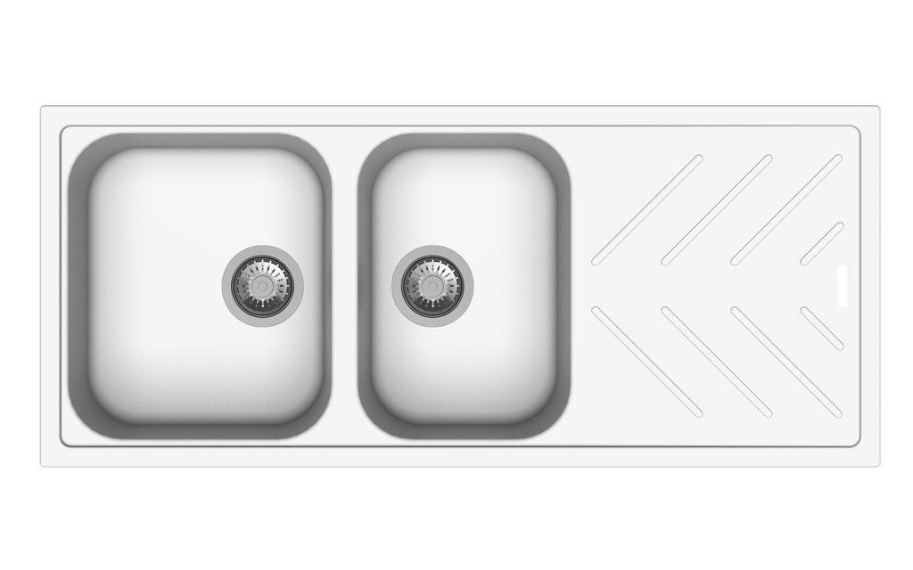 New Beethoven D200 Snova White 1 and 3/4 Bowl Granite Kitchen Sink 1060*500mm