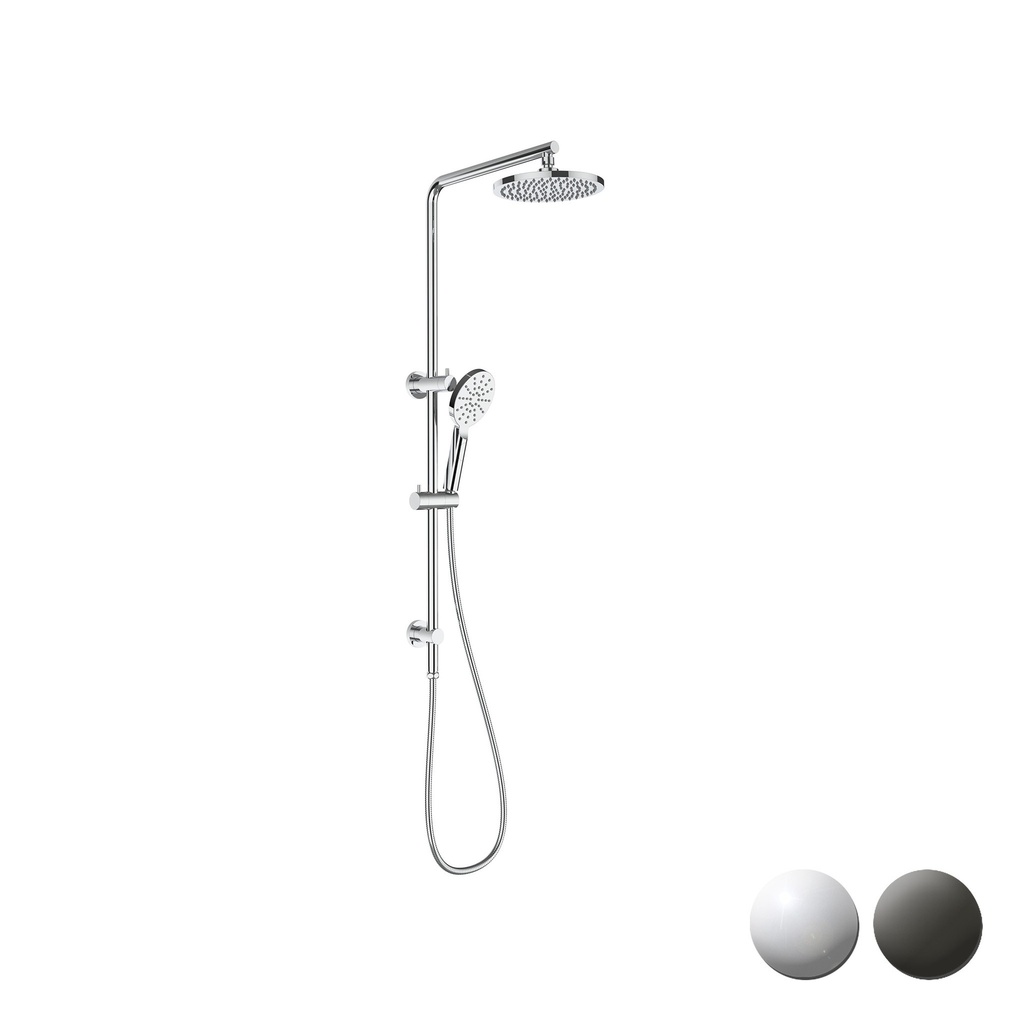 [44686] New Cora II Round Brass Multifunction Shower Set Chrome,200mm Plastic Shower Head