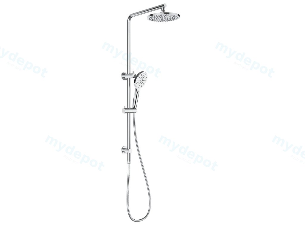 [44173] New Cora Round Multi-function Shower Set Chrome,250mm Plastic Shower Head