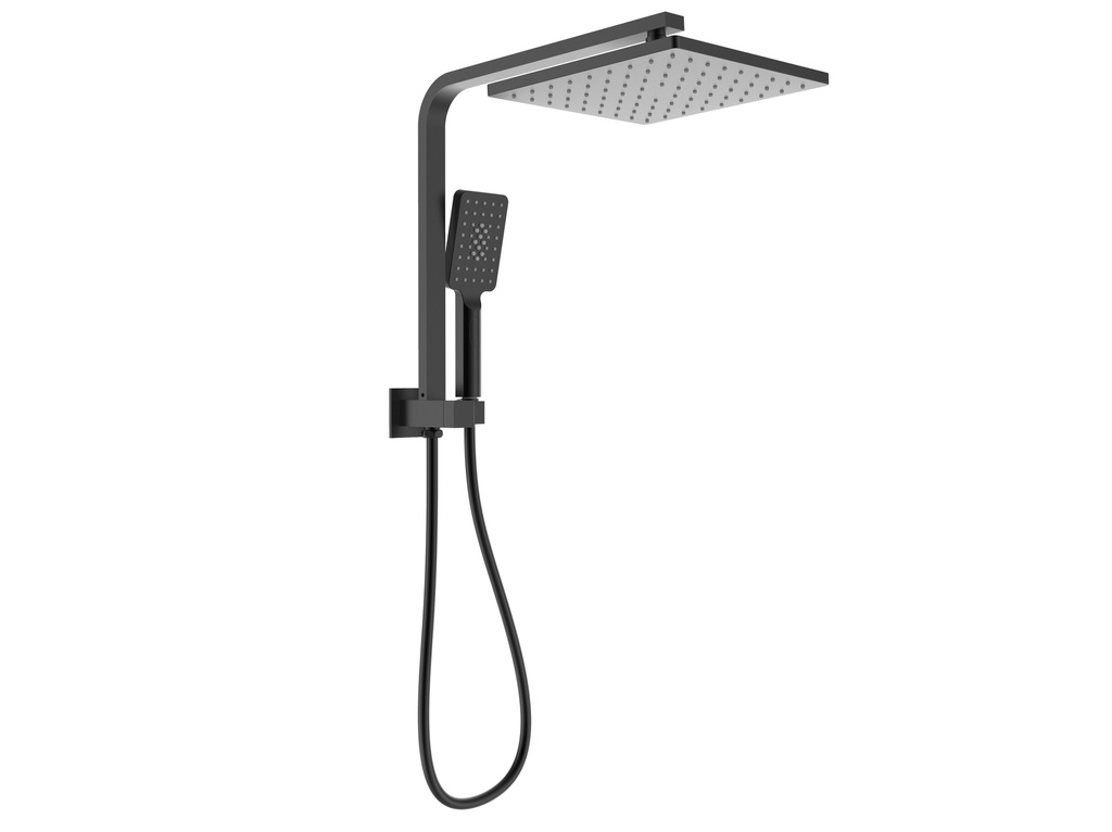[44315] New Sando Square Mini Multi-function Shower Set Matt Black,250mm Plastic Shower Head