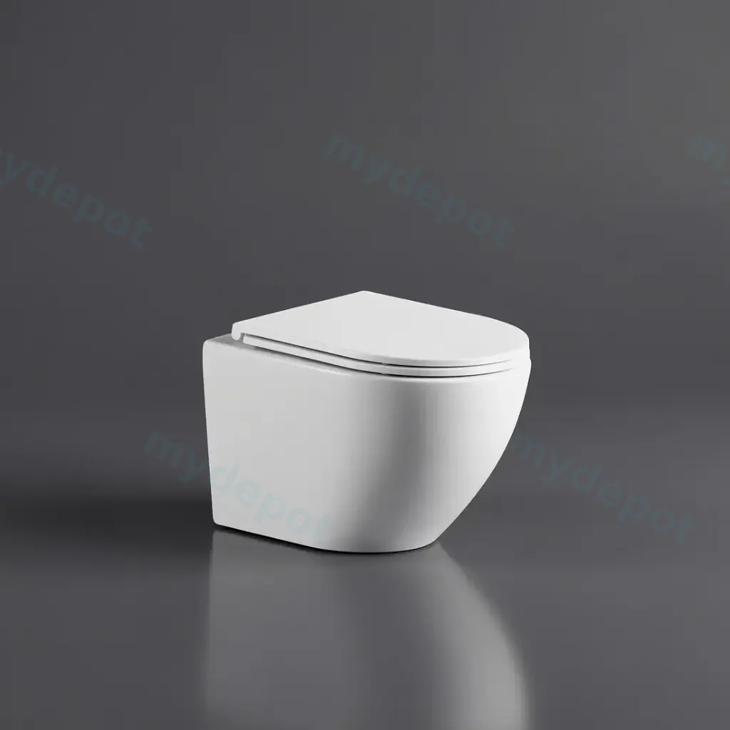 [50710] Norton66 Gloss White Wall Hung Pan With Slim UF Seat Cover