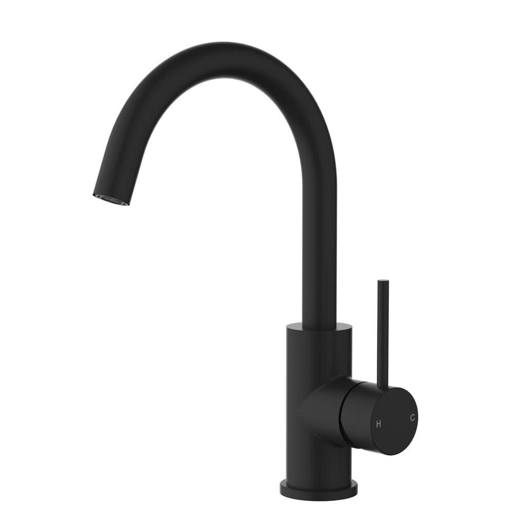 Otus  Gooseneck Basin Mixer Matt Black