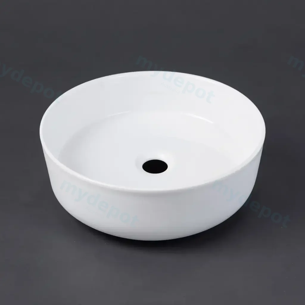 [43153] Otus Above Counter Round Basin No tap hole 335 x 335 x 120 mm Gloss White