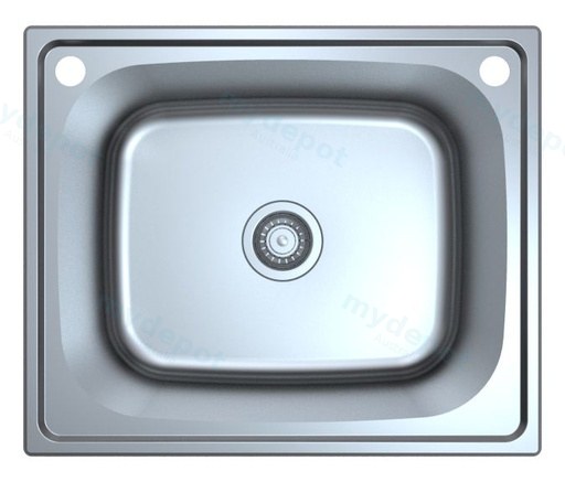 [43125] Otus Single Bowl Laundry Sink 45L Abovemount Two Tap Hole 600 x 500 x 250mm(304 Stainless Steel)
