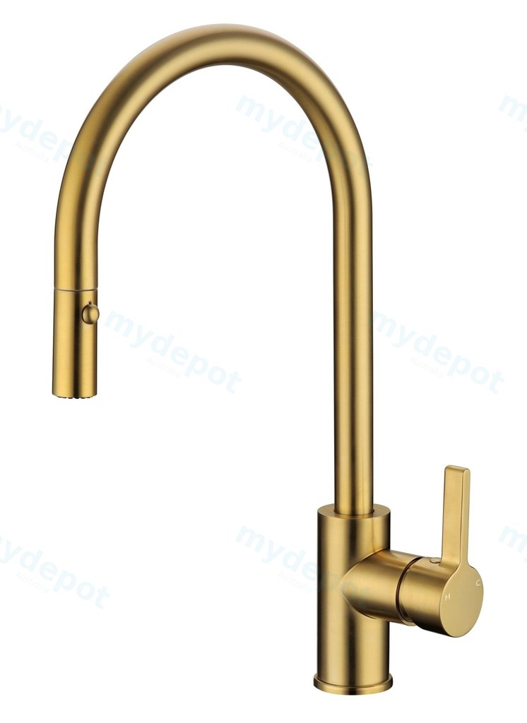 [43789] Otus Pull Out Sink Mixer Brushed Gold
