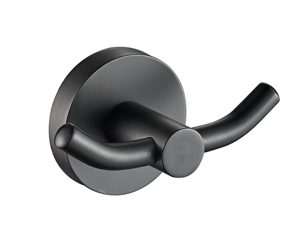 Otus Round Double Robe Hook  Matt Black(Matt Black)