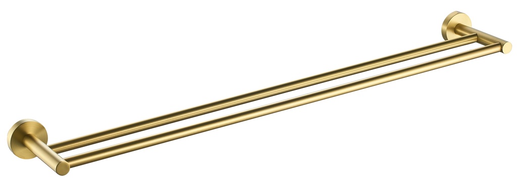 Otus Round Double Towel Rail 600mm(Brushed Gold)