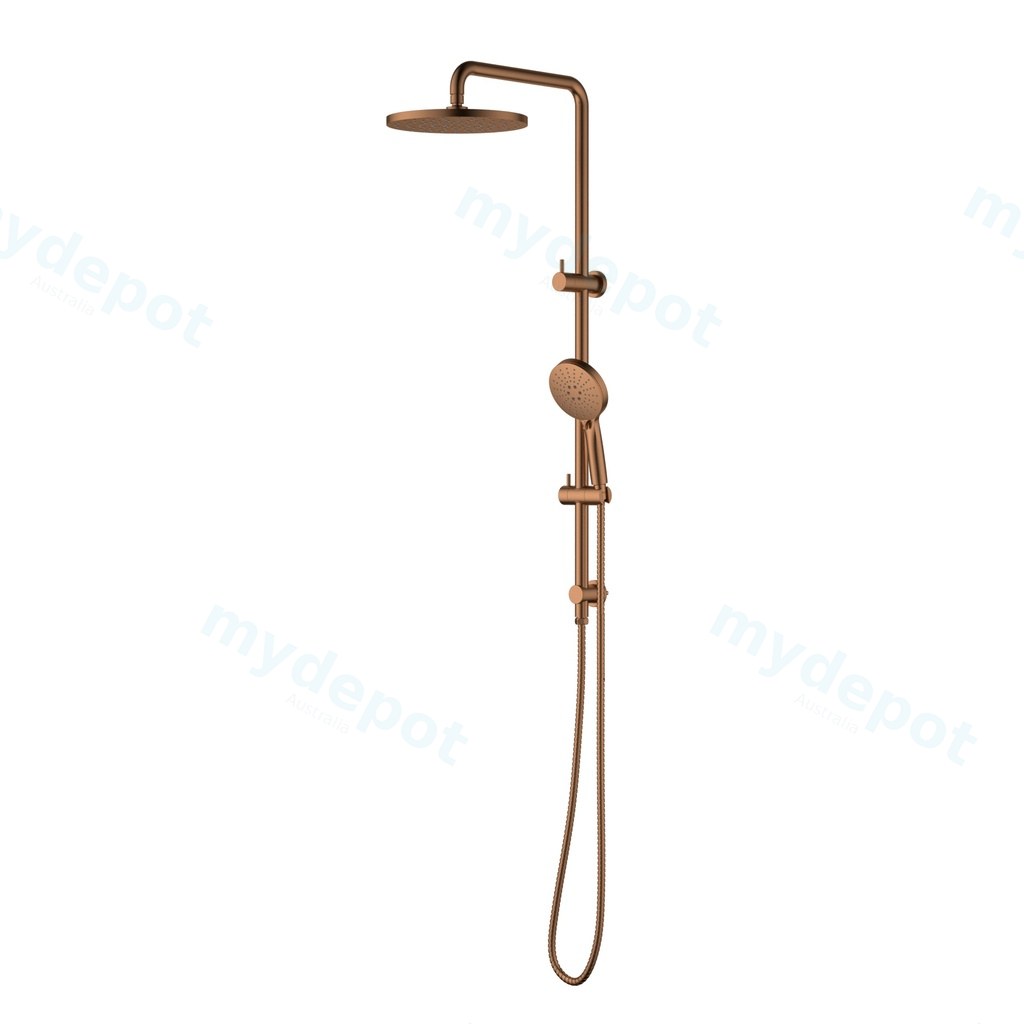 [44852] Otus Round Multi-Function Shower Set Brushed Copper,304SS Stainless Steel Rail, 250mm ABS Shower Head,1.5m PVC Hose